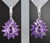 Серебряные серьги с уругвайскими аметистами Серебро 925