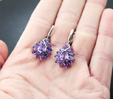 Серебряные серьги с уругвайскими аметистами Серебро 925