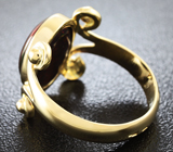 Золотое кольцо с кристаллическим черным опалом 4,33 карат Золото