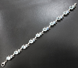Прелестный серебряный браслет с голубыми топазами и халцедоном Серебро 925