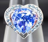 Кольцо c танзанитом и синими сапфирами