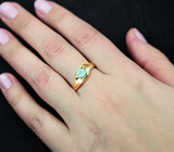Золотое кольцо с зеленым муассанитом 0,66 карат Золото