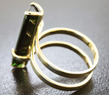 Золотое кольцо с неоново-зеленым турмалином 4,62 карат Золото