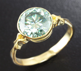 Золотое кольцо с зеленым муассанитом 1,98 карат Золото