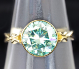 Золотое кольцо с зеленым муассанитом 1,98 карат Золото