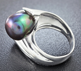 Стильное серебряное кольцо с цветным жемчугом Серебро 925