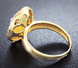 Золотое кольцо с ограненным эфиопским опалом 2,6 карат и самоцветами Золото