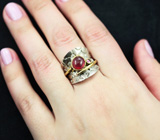 Серебряное кольцо с рубином и родолитом Серебро 925