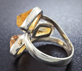 Серебряное кольцо с грубо-обработанными цитринами Серебро 925