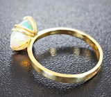 Золотое кольцо с ограненным эфиопским опалом 1,25 карат Золото