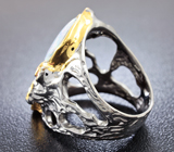 Серебряное кольцо с австралийскими дублет опалами и разноцветными сапфирами Серебро 925
