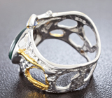 Серебряное кольцо с кристаллическим черным опалом и танзанитом Серебро 925