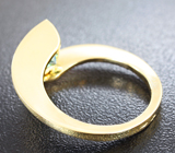 Золотое кольцо с сине-зеленым муассанитом 2,03 карат Золото