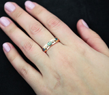 Золотое кольцо с александритами 1,15 карат и бриллиантами Золото