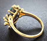 Золотое кольцо с кристаллическим черным опалом 2,85 карат Золото
