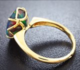 Кольцо с ограненным кристаллическим черным опалом 3,07 карат