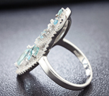 Замечательное серебряное кольцо с голубыми топазами Серебро 925