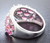 Прелестное серебряное кольцо с розовыми турмалинами Серебро 925