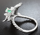 Прелестное серебряное кольцо с изумрудом Серебро 925