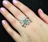 Прелестное серебряное кольцо с изумрудом Серебро 925