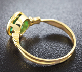 Золотое кольцо с сине-зеленым муассанитом 1,39 карат Золото