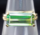 Золотое кольцо с превосходным зеленым турмалином 3,89 карат Золото