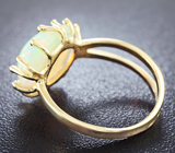 Золотое кольцо с кристаллическим эфиопским опалом 4,1 карат Золото