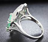 Превосходное серебряное кольцо с изумрудами Серебро 925