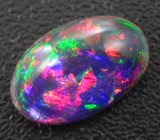 Кольцо c кристаллическим черным опалом