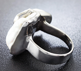 Серебряное кольцо с жемчугом барокко и цаворитом Серебро 925