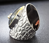 Серебряное кольцо с лабрадоритом и синими сафирами Серебро 925