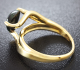 Золотое кольцо с  великолепным кристаллическим черным опалом 1,05 карат Золото