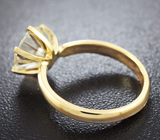 Золотое кольцо с бесцветным муассанитом 2,54 карат Золото