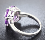Изящное серебряное кольцо с аметистами Серебро 925