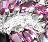 Эффектное серебряное кольцо с родолитами Серебро 925