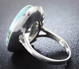 Серебряное кольцо с ларимаром, цаворитом и синими сапфирами Серебро 925