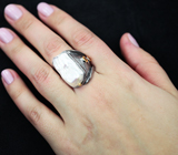 Серебряное кольцо c жемчужиной барокко, цитрином и синим сапфиром Серебро 925