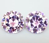 Пусеты с розовыми муассанитами