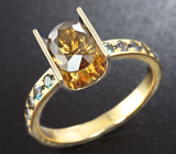 Золотое кольцо с изменяющими цвет гранатами 2,45 карат Золото