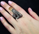 Серебряное кольцо «Дракон» с рутиловым кварцем Серебро 925