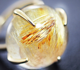 Золотое кольцо с золотистым рутиловым кварцем топового качества 21,85 карат Золото