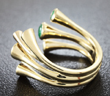 Золотое кольцо с изумрудами 1,12 карат и бриллиантом Золото