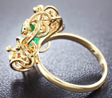 Золотое кольцо с изумрудами 1,45 карат и бриллиантами Золото