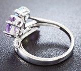 Симпатичное серебряное кольцо с самоцветами Серебро 925