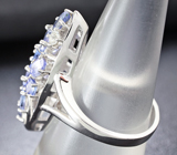 Элегантное серебряное кольцо с танзанитами и топазами Серебро 925