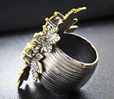 Серебряное кольцо с цитрином и перидотами Серебро 925