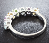 Изящное серебряное кольцо с самоцветами Серебро 925