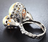 Серебряное кольцо с топовыми кристаллическими опалами Серебро 925