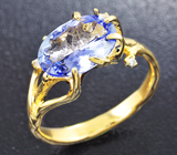 Золотое кольцо с танзанитом 1,77 карат и бриллиантами Золото