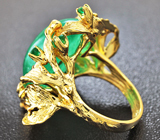 Эксклюзив! Золотое кольцо с уникальным уральским изумрудом 20,36 карат и бриллиантами Золото